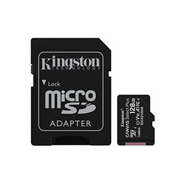 Kingston MicroSDXC Select Plus 128GB (Con Adaptador a SD) Clase 10, UHS-I, U1, V10 Lectura: 100MB/s (SDCS2/128GB)