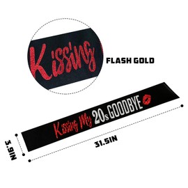 Kissing My 20s Goodbye Sash - Funny 30th Birthday Sash for Girl and Queen - RIP to My Youth Soft Satin Sash - Dirty 30 and Fabulous Birthday Party Supplies