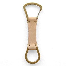moca Leather Keychain, Made in Japan, Metal Fittings, Brass, Parts, Men's, Leather, Belt Loop, Gift, natural