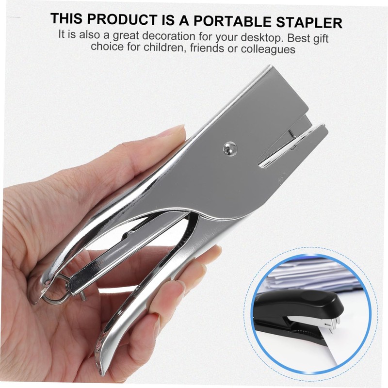 GRIRIW Hand Grips Needleless Stapler Holds 20 Sheets Metal Pliers