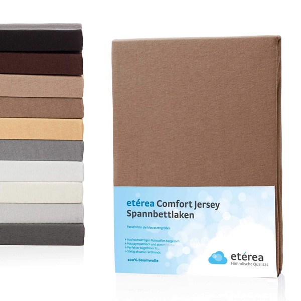 etérea Comfort Jersey Fitted Sheet in Various Sizes and Colours,
