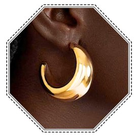 Jovono Chunky Stud Earrings Gold Geometric Hoop Earrings Vintage Dangle Earrings for Women, One Size, Plastic, No Gemstone, Plastic, No Gemstone