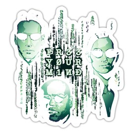 Spreadshirt The Matrix Free Your Mind Sticker, 10 x 10 cm, White Matte