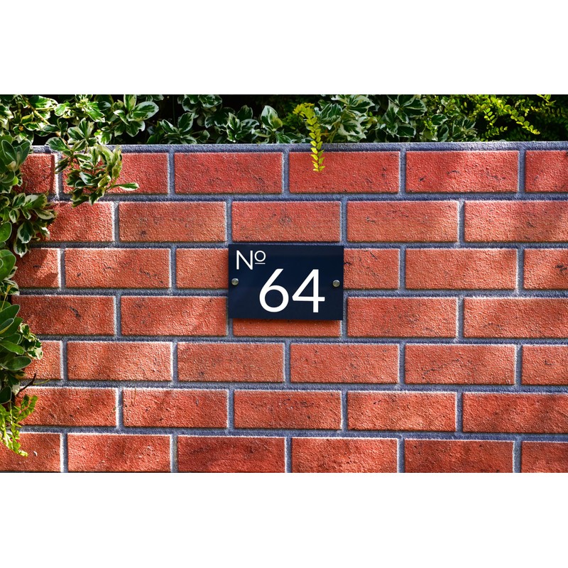 Badgemaster Modern Anthracite Grey House Number Sign Plaque Stainless Steel