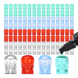 ATOMUS 100pcs Tattoo Ink Cups Disposable Skull Tattoo Pigment Caps with Square Base Ink Caps for Tattooing Makeup Pigment Ink Tattoo Ink Holder Tattoo Supplies