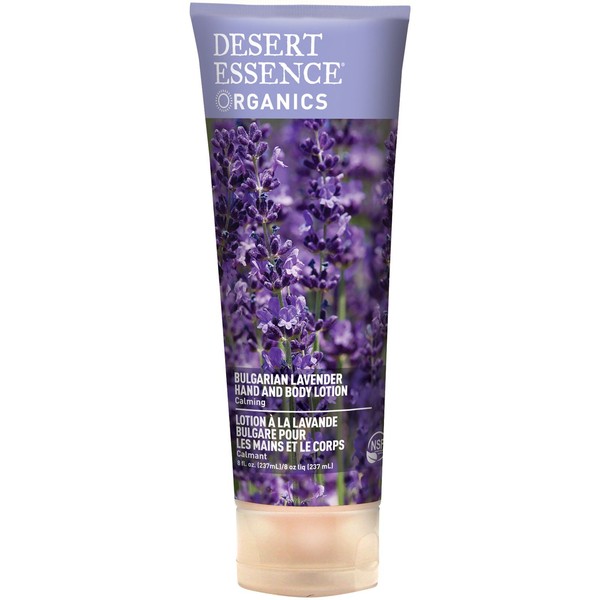 Desert Essence Bulgarian Lavender Hand & Body Lotion - 8 Fl Ounce - Calming - Shea Butter - Aloe Vera - Soothes & Nurtures - No Oily Residue - Honeysuckle - No Parabens
