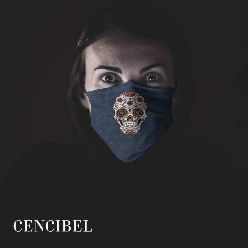 Cencibel Smart Casual Mexican Catrina Skull Mask, blue