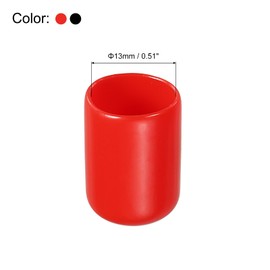 Rebower 20 Pack Screw Thread Protector Cover Rubber End Caps, [for Screw, Bolt, Rod End Cap] - 1/2"(13mm) Inner Dia/Black,Red