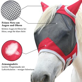 Gallopoff Fly Mask Horse, Horse Mask with Ears Protector Protection, Breathable Mesh