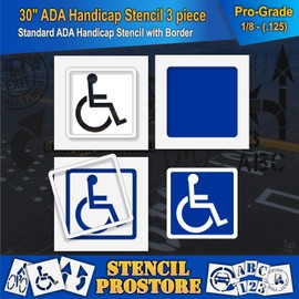 Stencil ProStore 30" Handicap Stencil - 3pc Set - 36" x 36" - Pro-Grade LDPE Plastic