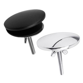 Pack of 2 Sink Hole Cover, Kitchen Sink Cover, Stainless Steel Sink Cover, Sink Outlet Cover, Suitable for Sink Hole Plugs (Bright Chrome, Black)