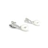Cubic Zirconium and 6-7mm Freshwater Cultured Pearl Swirl Earrings