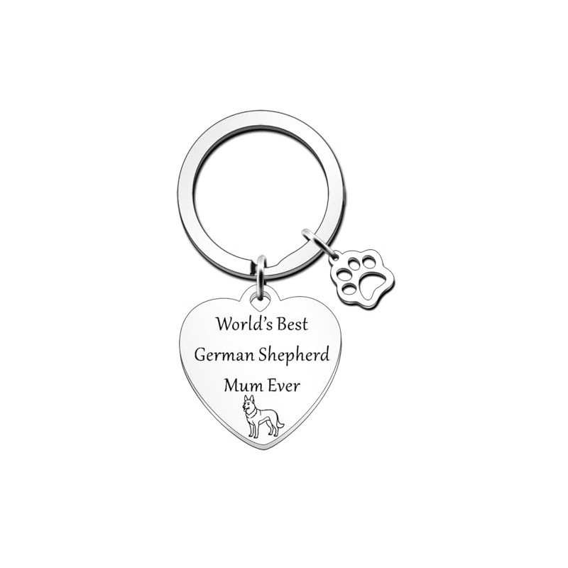 JETTOP Best German Shepherd Mum Keyring Funny German Shepherd Dog
