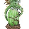 Greenman Vines Armored Dragon Guarding Color LED Lantern Acrylic Egg