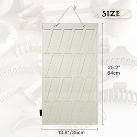Rentoudu haya Claw Clip Organizer Holder Hanging Claw Clips Storage for Women Girls Big Claw Clip Display for Wall, Door, Closet Off-white 1Pcs