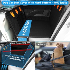 Dog Car Seat for Large Medium Dogs, Hard Bottom Back Seat Extender for Dogs with Soft Removable Blanket, Non-Slip Dog Car Hammock Turn into Soft Dog Car Bed,Pet Car Seat for Car SUV Truck(Black)