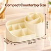 360° Rotating Makeup Organizer for Vanity – Multi-Compartment Cosmetic Storage