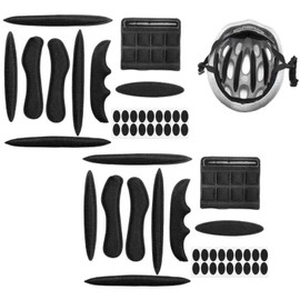Priaora 2pcs Helmet Lining Kit, Comfortable Sponge Helmet Pads Kit with Liner Hook Loop Bike Helmet Replacement Helmet Cushions Mats (K144-2)