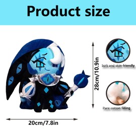 Shadow Milk Cookie Plush, 10 Inch Cookie Run Kingdom Plush Toy, C-ookie Run Kingdom Cuddly Toy, C-ookie Run K-ingdom Stuffed Toy, Shadow Milk C-ookie Soft Toys, Stuffed Figure Doll Birthday for Boys