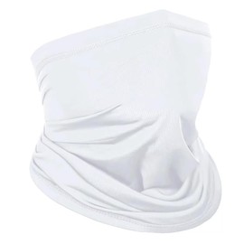 Cozonp Neck Gaiter Face Cover Bandana NP01 Cycling Snood Face Shield Mask Multifunctional Neck Tube Scarf Headwear for Men Women All Season Outdoor Sports-White