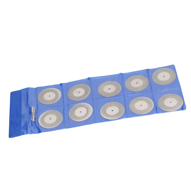 10PCS Thin Diamond Cutting Disc with Rod Round Grinding Sanding