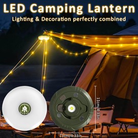 PQETBV Camping Fairy Lights, Camping Lantern with 5 Lighting Modes, Camping Fairy Lights, Rollable, Durable and Waterproof, 10 m Portable Camping Lamp for Camping, Garden and Hiking