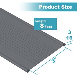 Garage Door Weather Seal - Bottom Seal Bead Type - Grey Vinyl (8')