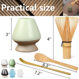 Matcha Whisk Holder Matcha Chasen Whisk Stand Ceramic Holder fit for Traditional Japanese Tea Ceremony Starter (Fruit Green)