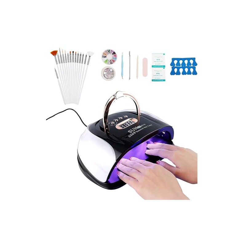 Kit de Uñas Lámpara De Uñas LED UV 256w Pinceles