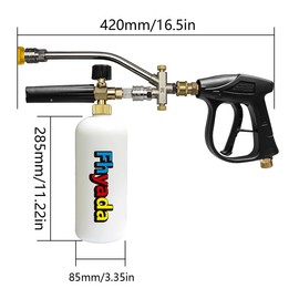 Foam Cannon, Well Constructed High-Pressure Cleaning, Foam Cannon Dual Connector Car Wash Kit, with 5 Pointed Nozzles and 1/4 Inch Quick Connector, Car Wash Soap Sprayer Apply to Car Detailing.