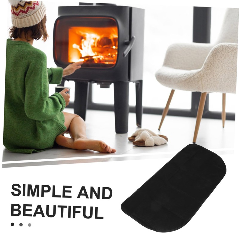 FUNOMOCYA Fireproof Half Fireplace Rug Mat Stylish Floor Protector for