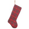 Dibor Large Festive Red Tartan Patchwork Pattern Family Christmas Stocking