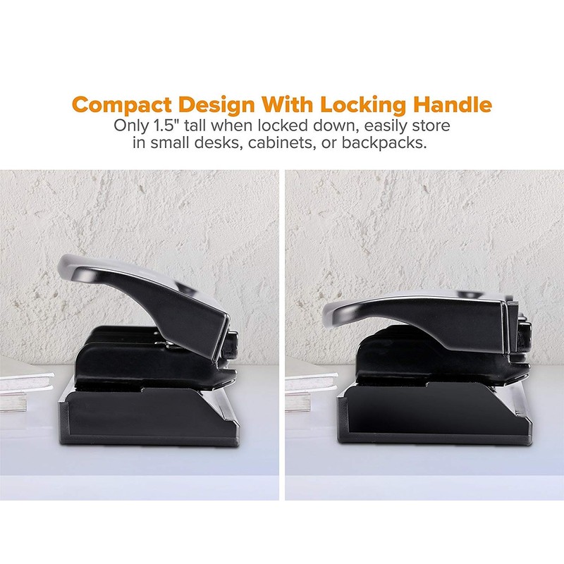 Bostitch Office 3 Hole Punch, Durable Metal,Rubber Base, 12 Sheets,