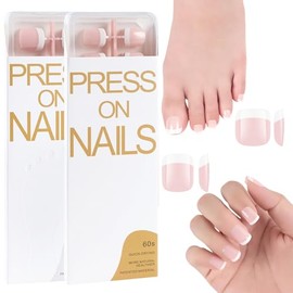 Virellay 240 Stück French Falsche Nägel und Künstliche Fußnägel Set - Französisch Press on Nails