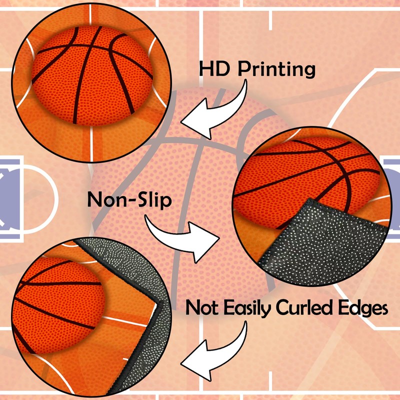 Basketball Court Rug 5'x7', Sports Rugs for Boys Bedroom, Basketball
