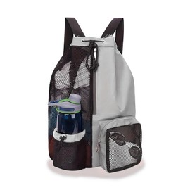 dellyy Beach Backpack, Mesh Swimming Backpack, Gym Bag, Swimming Bag, Waterproof Sports Backpack with Large Capacity, Unisex Backpack, Suitable for Bathing, Swimming, Fitness, Travel