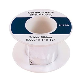 Chip Quik SMDIN100-R Indium Solder Ribbon (In100) 0.002" x 1" x 12"