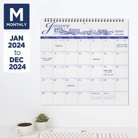 AT-A-GLANCE 2024 Wall Calendar, 12" x 12", Medium, Monthy, Illustrator’s Edition (G10001724)