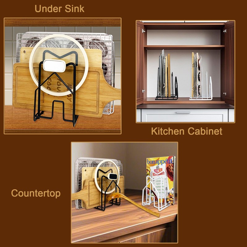 SUNFICON Cutting Board Rack Chopping Board Organizer Pot Pan Lids