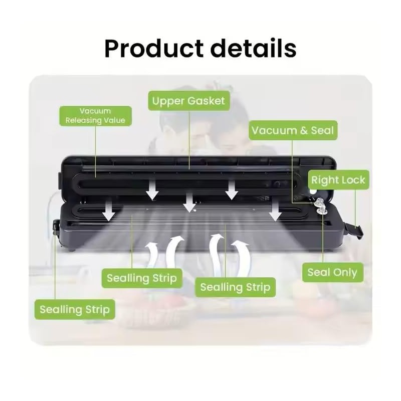 Powerful Food Vacuum Sealer Machine – Compact Design, Automatic Operation,
