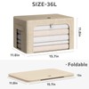 3Pack Foldable Storage Bins - Frame Storage Box Linen Fabric