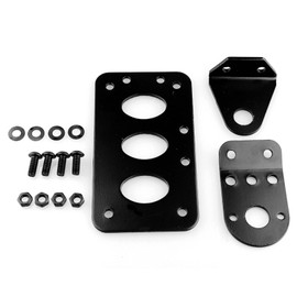 Aluminum Alloy Side Mount Bracket for Motorcycle License Plate Motorcycle Brake Tail Light License Plate Side Mount Metal Black 18*10.3cm, Default