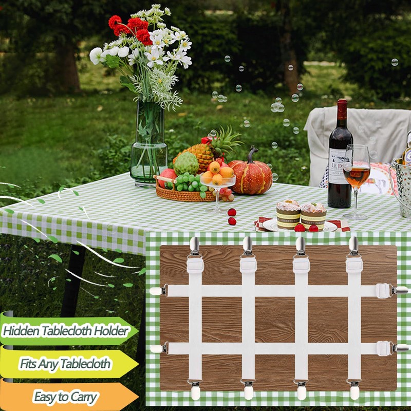 Bertork Invisible Tablecloth Clips - Secure Your Tablecloth with Hidden