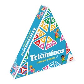 Triominos Junior Travel, Domino Game, Educational Game for Children from 4 Years, 2 to 4 Players, Domino with 3 Pages, Colours, Numbers and Calculation, 20 Minutes