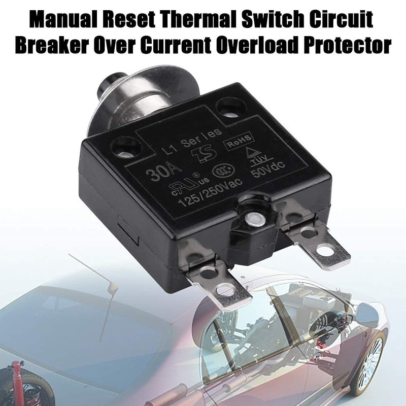 Aramox 30A Circuit Breaker, Thermal Switch Reset Overcurrent Protector with