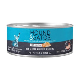HOUND & GATOS Grain Free, Salmon, Mackerel & Sardine Wet Cat Food, 5.5 oz., Case of 24