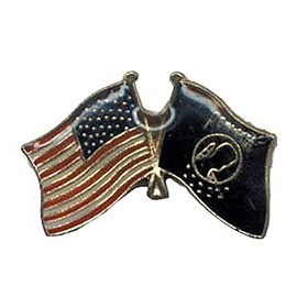 Pack of 50 Crossed American & Pow Mia Flags Motorcycle Hat Cap Lapel Pin HP4744