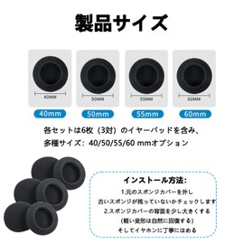 FujiFrugal Earpads Headphone Cover Headphone Replacement Earpads 40/50/55/60mm Diameter Headset Cover