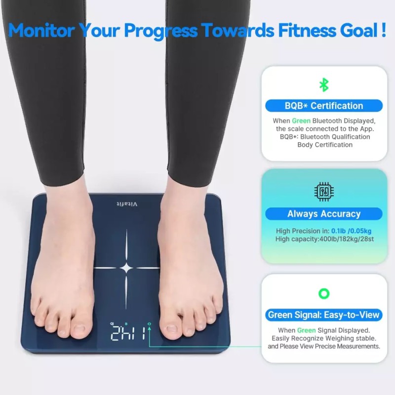 Vitafit 스마트 체중계 2001년부터 전문 공장에서 생산한 0.1lb 고정밀도 BMI