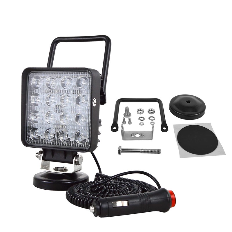 SKYWORLD 2pcs 48W Magnetic Base Bracket LED Work Light Bar
